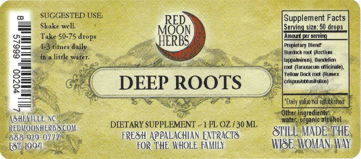 Red Moon Herbs Deep Roots Herbal Extract (Burdock, Yellow Dock, & Dandelion)