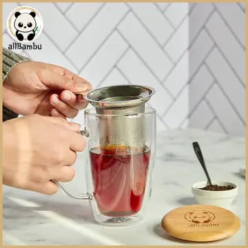 Stainless Steal Tea Infuser with Bamboo Lid