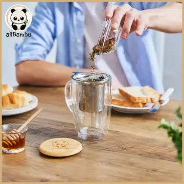 Stainless Steal Tea Infuser with Bamboo Lid